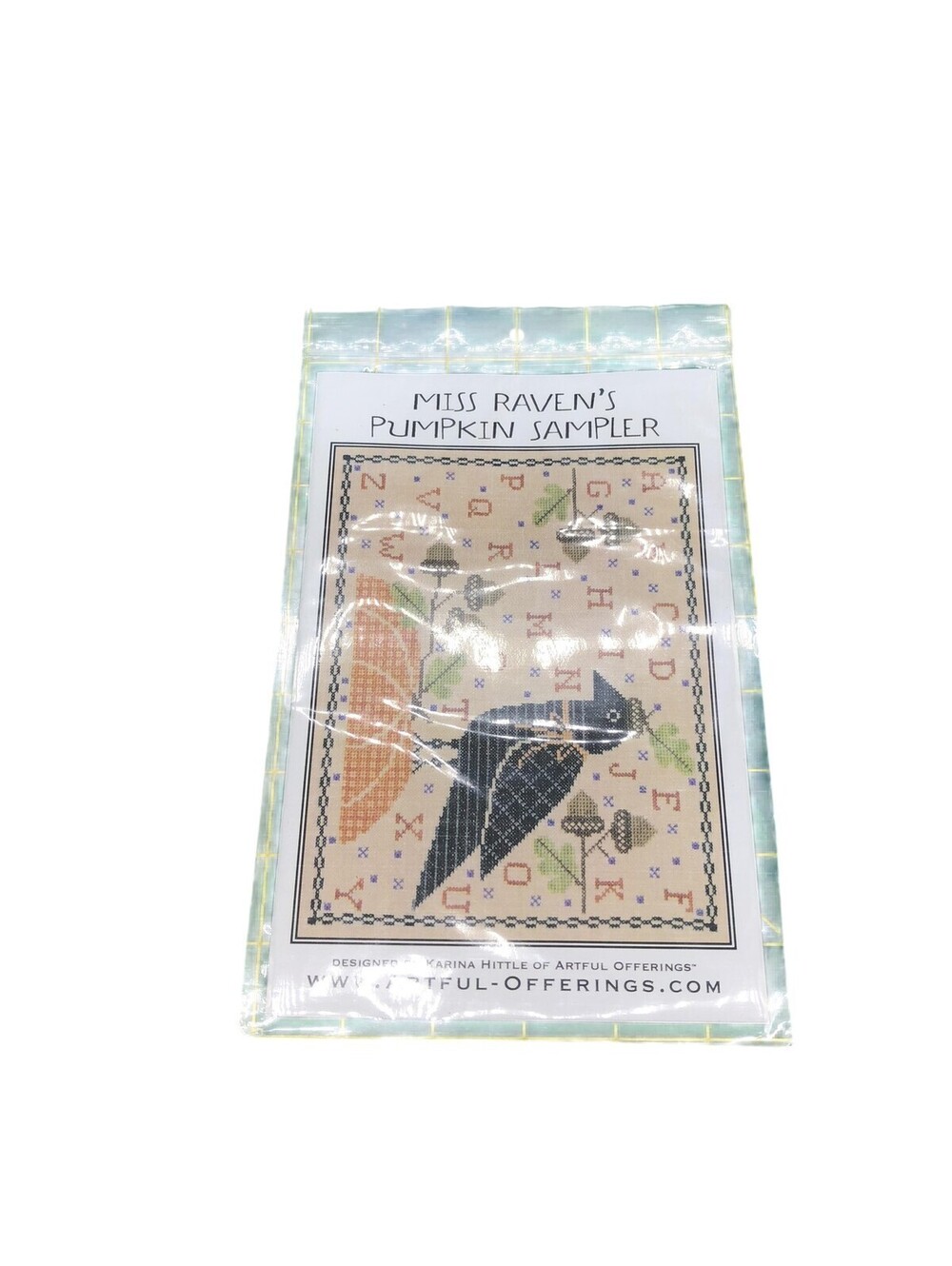 Artful Offerings Miss Raven's Pumpkin Sampler Halloween Cross Stitch Pattern 3pc